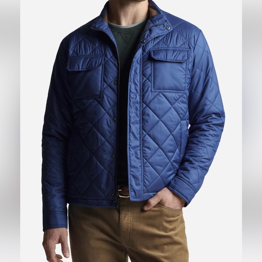 Peter Millar Crown Men's Norfolk Quilted Jacket - Navy, L, NWT
